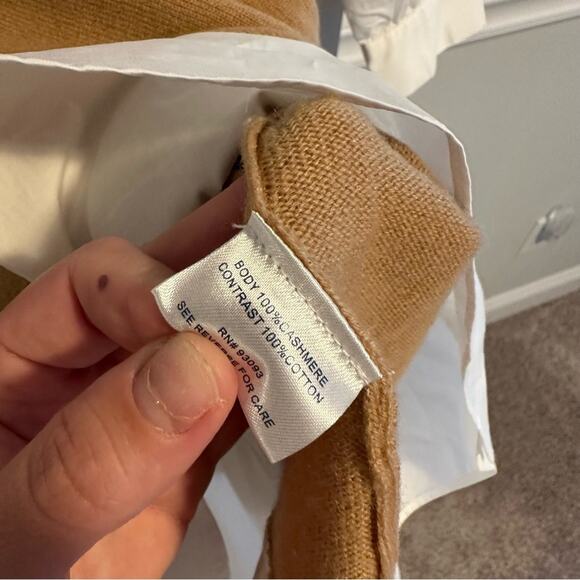 NWT Tuckernuck Tyler Boe Camel Cashmere White Long Sleeve Mini Shirt Dress Small - Picture 9 of 15